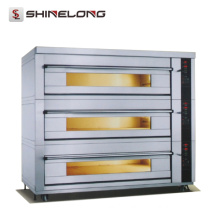 Commercial Stainless Steel Deck Oven With Steam 12-Tray 3 Deck Bakery Oven